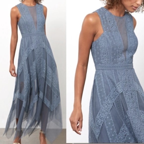 bcbg lily lace and tulle dress